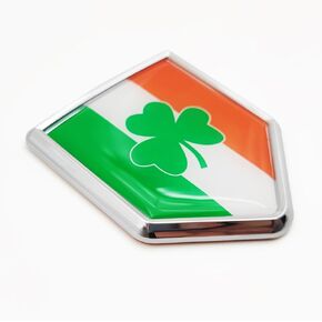 Ireland Shamrock Flag Decal Irish Sticker Emblem Flags for Bumper (2 Pack)