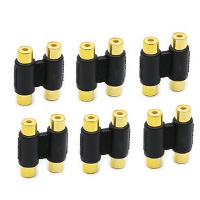 RCA Coupler, 6 Pack RCA Female to RCA Female Adapter Audio Video Cable Extension for Amplifier, Subwoofer