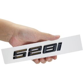 1Pc 528i Trunk Lid Car Rear Badge Emblem Nameplate Label Decal Number Letter Replacement for 5 Series Cars (Gloss Black) (X1AQA-18)