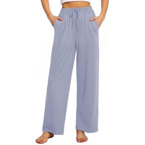 Choosefree Women's Casual High Waist Comfy Lounge Pajamas Drawstring Loose Wide Leg Yoga Dance Workout Pants with 3 Pockets