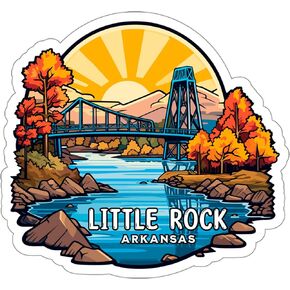 Little Rock Arkansas Sticker Travel Outdoors Decal Vinyl Small Waterproof for Water Bottle Mug Passport Book Scrapbook Notebook Laptop Tumbler Skateboard Computer Phone Size 4" Funny Gift
