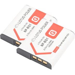 NP-BG1 NP-FG1 Battery Replacement, NPFG1 NPBG1 Battery 1400mAh 3.7V Suitable for Cameras DSC-HX9V DSC-N2 DSC-W200 DSC-T20 DSC-WX1 (2 Batteries)