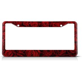 Beabes Red Canada Sign License Plate Frame Auto Tag Frames Canadian Flag License Plates Holder 2 Holes Maple Leaf Moose Heart Decorative Car Truck Motorcycle License Plates Cover Tag for Men Women