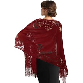 Shawls and Wraps for Evening Dresses Scarfs for Women Pashmina 1920s Wedding Formal Lace Fringe Shawl Accessories