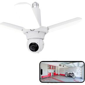 Wireless Light Bulb Security Camera Super Bright 30W 3000 Lumens Indoor for Home Garage Light Socket WiFi 360 PTZ Auto Tracking Motion Sensor Detection Cam Color Night Vision Works with Alexa