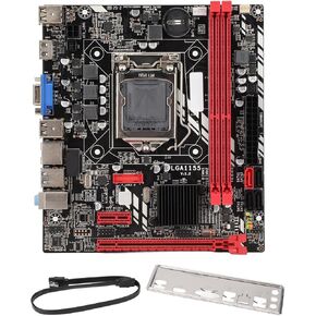 DDR3 Motherboard with Stable Power, 2 DDR3 Slots, Supports i7 i5 i3 (LGA1155), 100M Network, VGAHD, B75M Motherboard