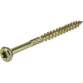 Power Pro 48583 Wood Screws, #9 x 2-1/2, Premium Star Drive Indoor Cabinet Screws, Gold Yellow Zinc, 1lb Box