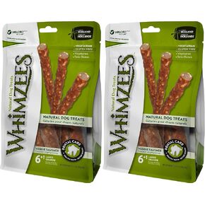 Natural Dog Treats - Veggie Sausage Sticks Large - 7 Pack - (Dogs 40-60 lbs) - Pack of 2
