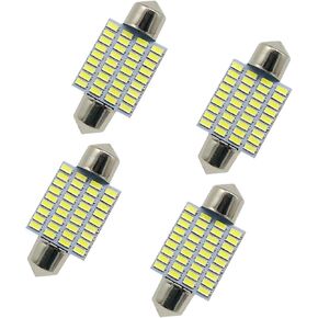 578 لمبات سيارة LED، 42 مم 41 مم 211-2 212-2 لمبات LED اكليل، 1.65 بوصة 48-SMD 3014 شرائح LED لمبات اكليل، 6000K أبيض فائق السطوع 569 لمبات سيارة LED للخريطة الداخلية قبة مصابيح الباب حزمة من 4