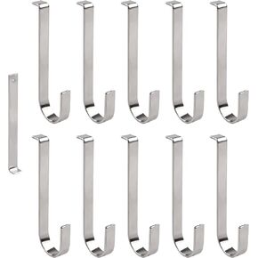 Vinyl Siding Hangers, 10PCS Heavy Duty Stainless Steel Low Profile No Hole Hanger Vinyl Siding Hooks No Damage No Drill Hook for Hanging Outside Home or Holiday Decor