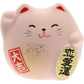 Kotobuki Maneki Neko Charm Renai-un Collectible Figurine, Love, Pink