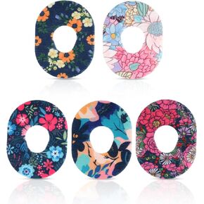 25pcs Sensor Covers for Dexcom G7, Waterproof Blood Sugar Monitor Patch Flower Pattern Adhesive Patches Sensor Sticker Accessories Compatible with Dexcom G7(Flower Styles)