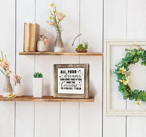 Wood Plaque Sign, Inspirational Quote, Motivational Box Wood Sign, 5.9×5.9×0.7inch, Pine Wood, Decorative Signage, Graduation Decor Gift in Saudi Arabia