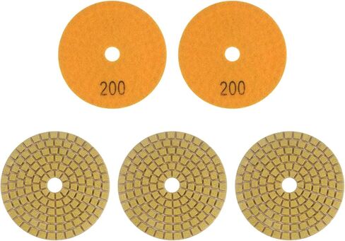 5pcs Diamond Polishing Pads 3" Grits 200 Wet/Dry Premium Diamond Polish Pad for Stone Concrete Marble Countertop Quartz for Polisher Grinder in Saudi Arabia
