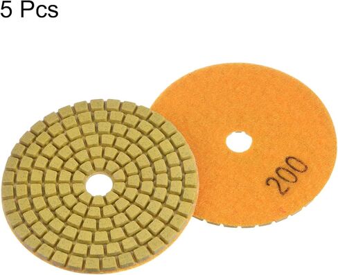 5pcs Diamond Polishing Pads 3" Grits 200 Wet/Dry Premium Diamond Polish Pad for Stone Concrete Marble Countertop Quartz for Polisher Grinder in Saudi Arabia