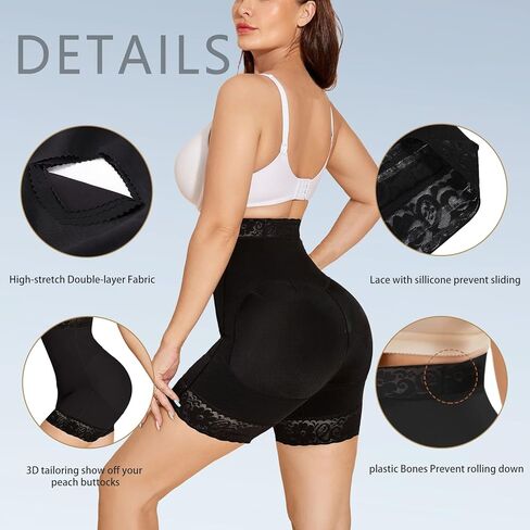 SHAPSHE شورت عالي الخصر للتحكم في البطن، سراويل داخلية لرفع المؤخرة، مدرب خصر، ملابس داخلية للبطن، 2XL أسود in Kuwait