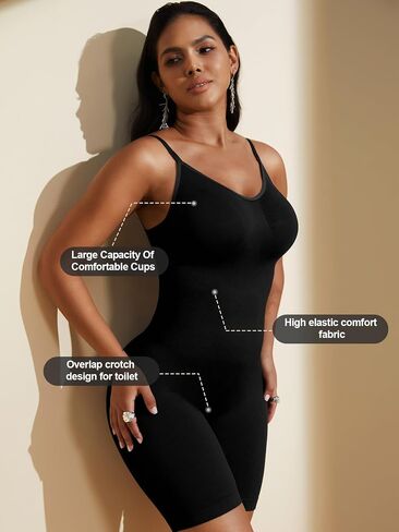 PAUKEE Women's Bodysuit Shapewear Tummy control Shorts Seamless Body Suit Shaper Sleeveless Jumpsuits Tanks Tops in Saudi Arabia