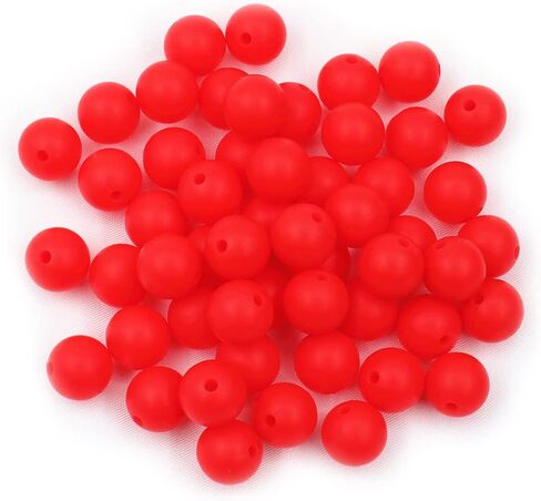 50pcs 12mm Silicone Beads for Keychain Making Bulk Assorted Round Beads Solid Silicon Bead DIY Jewelry Making Accessories for Necklace Bracelet in Kuwait
