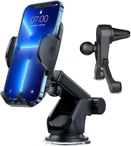 [New version] 2 in 1 Cell Phone Car Mount,Air Vent Holder Clip Car Vent Phone Mount (Black) in Kuwait
