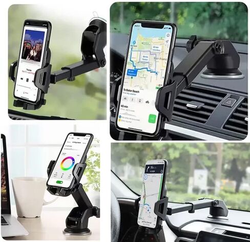 [New version] 2 in 1 Cell Phone Car Mount,Air Vent Holder Clip Car Vent Phone Mount (Black) in Kuwait
