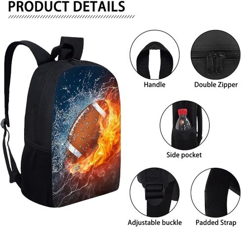 3D Animal Sport Printing Kids School Set Book Bag with Lunch Bag Pench Case 3 PCS in Saudi Arabia