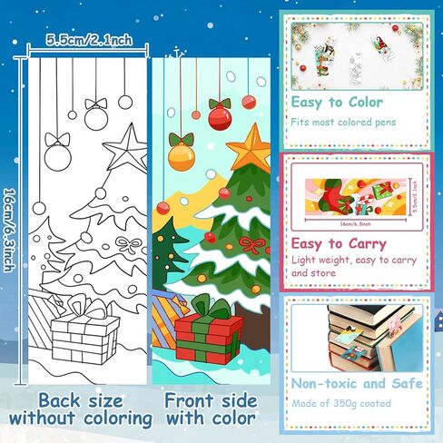 60 قطعة من الإشارات المرجعية لعيد الميلاد للنساء/الرجال/الأطفال، إشارة مرجعية لشجرة عيد الميلاد رجل ثلج سانتا الرنة كلوز لمحبي الكتب، هدية عيد الميلاد للطلاب، هدايا حفلات العطلات in Kuwait