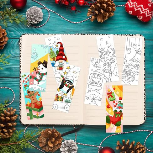 60 قطعة من الإشارات المرجعية لعيد الميلاد للنساء/الرجال/الأطفال، إشارة مرجعية لشجرة عيد الميلاد رجل ثلج سانتا الرنة كلوز لمحبي الكتب، هدية عيد الميلاد للطلاب، هدايا حفلات العطلات in Kuwait