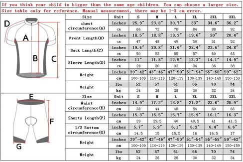 Kids Cycling Jersey Set with 3D Padded Shorts Cartoon Bike Top in Saudi Arabia