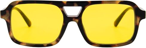 70s Retro Square Sunglasses for Women Men Trendy Vintage Rectangle Shades Classic Double Bridge Sun Glasses in Saudi Arabia