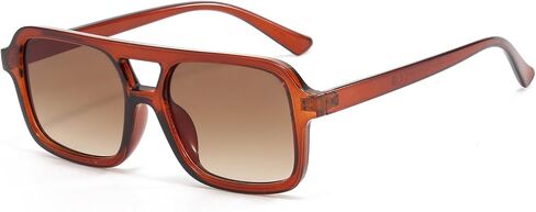 نظارات شمسية مربعة كلاسيكية من السبعينيات للنساء والرجال، نظارات شمسية عصرية كلاسيكية ذات جسر مزدوج in Kuwait