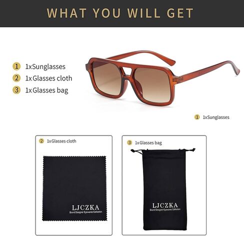 نظارات شمسية مربعة كلاسيكية من السبعينيات للنساء والرجال، نظارات شمسية عصرية كلاسيكية ذات جسر مزدوج in Kuwait