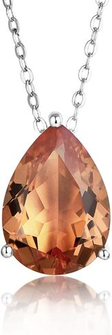 قلادة Zultanite Sunlight Color Change Diaspore 925 من الفضة الإسترلينية للسيدات مقاس 45 سم قلادات على شكل كمثرى 5.5 قيراط مصنوعة من سلطانيت هدية بسيطة غير رسمية لها in Kuwait