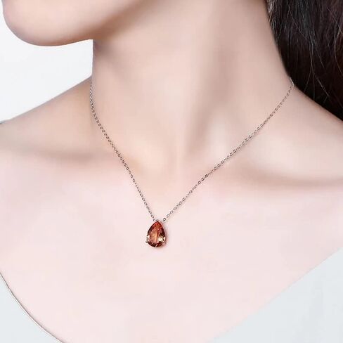 قلادة Zultanite Sunlight Color Change Diaspore 925 من الفضة الإسترلينية للسيدات مقاس 45 سم قلادات على شكل كمثرى 5.5 قيراط مصنوعة من سلطانيت هدية بسيطة غير رسمية لها in Kuwait