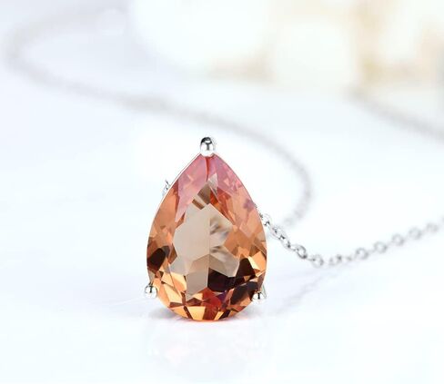 قلادة Zultanite Sunlight Color Change Diaspore 925 من الفضة الإسترلينية للسيدات مقاس 45 سم قلادات على شكل كمثرى 5.5 قيراط مصنوعة من سلطانيت هدية بسيطة غير رسمية لها in Kuwait