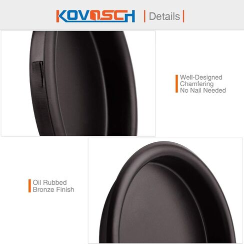 6 Pack Closet Door Finger Pull Black - 2-1/8" Round Sliding Finger Door Pull, Easy Snap-in Installation in Kuwait