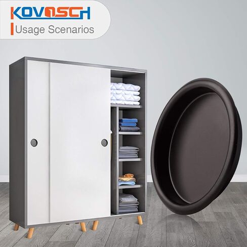 6 Pack Closet Door Finger Pull Black - 2-1/8" Round Sliding Finger Door Pull, Easy Snap-in Installation in Kuwait
