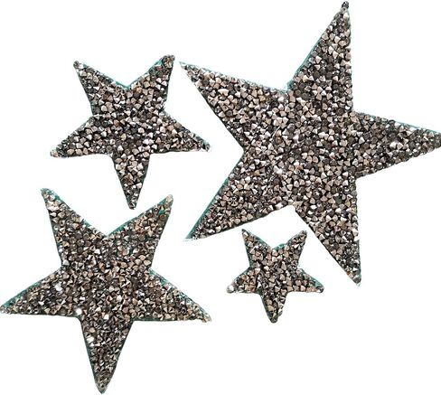 حجر الراين ستار الحديد على الرقع زين لاصق لاصق نقل الحرارة للملابس بريق حجر الراين ملصقات الحديد على / خياطة على ملصقات بلينغ ستار الرقع 16 حزمة (رمادي) in Kuwait