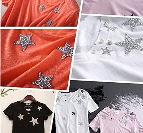 حجر الراين ستار الحديد على الرقع زين لاصق لاصق نقل الحرارة للملابس بريق حجر الراين ملصقات الحديد على / خياطة على ملصقات بلينغ ستار الرقع 16 حزمة (رمادي) in Kuwait