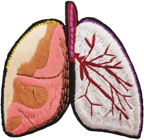 Cute-Patch Anatomical Lung Respirologist Pulmonologist Embroidered Iron on Patch Internal Medicine Doctor Gift Puck Goth Gifts in Saudi Arabia