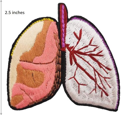 Cute-Patch Anatomical Lung Respirologist Pulmonologist Embroidered Iron on Patch Internal Medicine Doctor Gift Puck Goth Gifts in Saudi Arabia