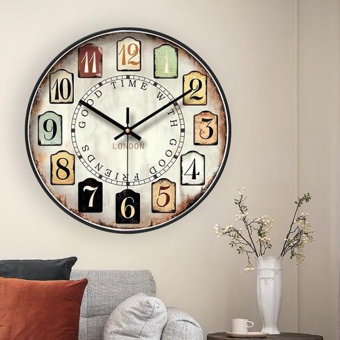 12 Inch Wall Clock Blue Wall Clock Modern Minimalist Wall Clock Silent Non-Ticking Quartz Clock Battery Operated Easy to Read Wall Clock for Bathroom Living Room Office Kitchen Bedroom in Saudi Arabia