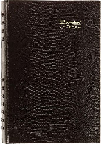 Brownline 2024 CoilPro Daily/Monthly Planner, Appointment Book, 12 Months, January to December, Twin-Wire Binding, 8" x 5", Black (CB634C.BLK-24) in Saudi Arabia