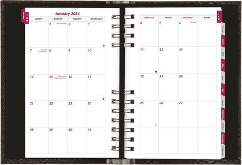 Brownline 2024 CoilPro Daily/Monthly Planner, Appointment Book, 12 Months, January to December, Twin-Wire Binding, 8" x 5", Black (CB634C.BLK-24) in Saudi Arabia
