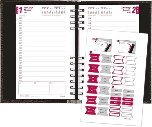 Brownline 2024 CoilPro Daily/Monthly Planner, Appointment Book, 12 Months, January to December, Twin-Wire Binding, 8" x 5", Black (CB634C.BLK-24) in Saudi Arabia