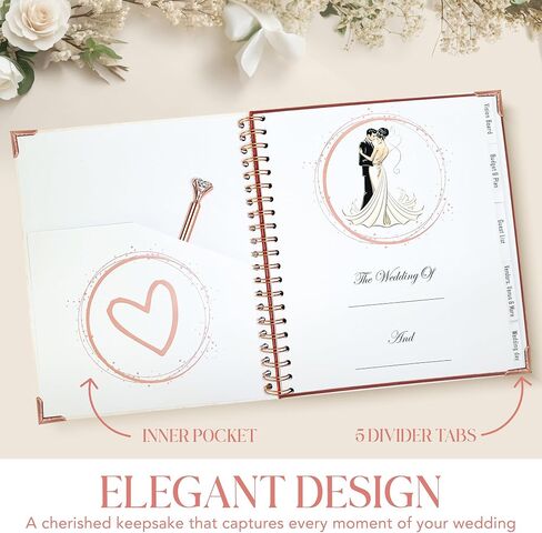 Wedding Planning Book and Organize Calendar for Brides, Countdown for Brides, Wedding Planner Organiser Includes Gift Pen, 1 QTY Wedding Planner, Durable Material Wedding Planning Book in Saudi Arabia