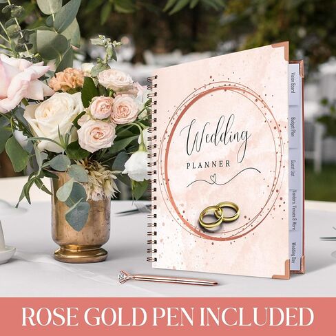 Wedding Planning Book and Organize Calendar for Brides, Countdown for Brides, Wedding Planner Organiser Includes Gift Pen, 1 QTY Wedding Planner, Durable Material Wedding Planning Book in Saudi Arabia