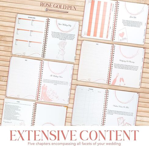 Wedding Planning Book and Organize Calendar for Brides, Countdown for Brides, Wedding Planner Organiser Includes Gift Pen, 1 QTY Wedding Planner, Durable Material Wedding Planning Book in Saudi Arabia