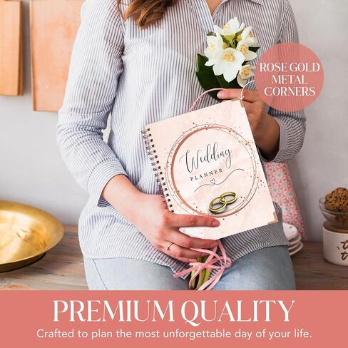 Wedding Planning Book and Organize Calendar for Brides, Countdown for Brides, Wedding Planner Organiser Includes Gift Pen, 1 QTY Wedding Planner, Durable Material Wedding Planning Book in Saudi Arabia
