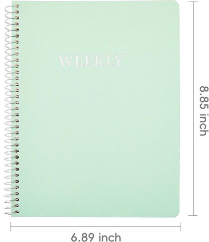 Planner Weekly Monthly 2024 Undated Academic 2025 Month Spiral Planner with Tabs Stickers Thick Paper Twin-Wire Binding Pocket 6.1x8.2 inch Mint Green in Saudi Arabia