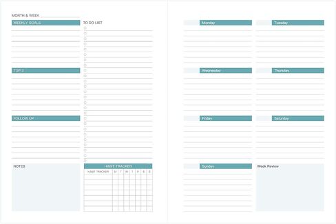 Planner Weekly Monthly 2024 Undated Academic 2025 Month Spiral Planner with Tabs Stickers Thick Paper Twin-Wire Binding Pocket 6.1x8.2 inch Mint Green in Saudi Arabia
